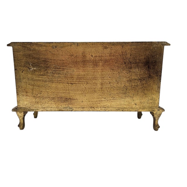 Italian Florentine Gilt Jewelry Chest, 13.5" Mid Century For Sale - Image 10 of 14