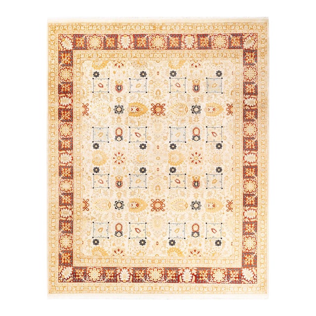 Mogul, One-of-a-Kind Hand-Knotted Area Rug - Ivory, 8' 1" x 10' 2" For Sale