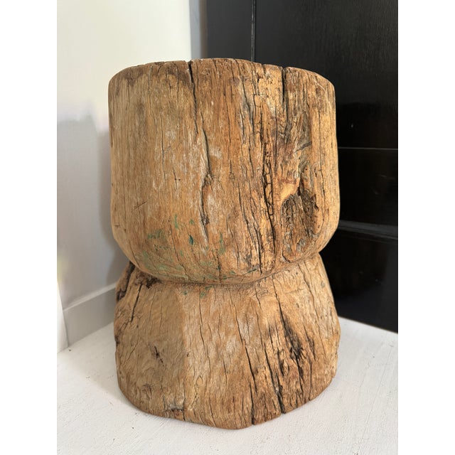 Vintage Rustic Wood Stump Planter For Sale In New York - Image 6 of 12