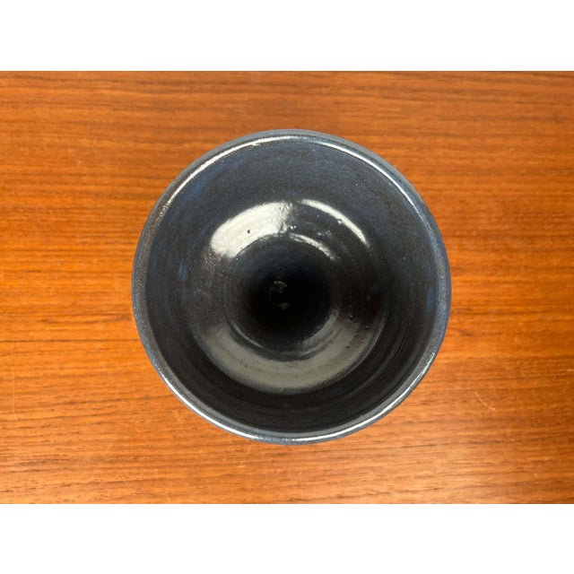 Blue Mid-Century Modern Germany Blue Ceramic Candle Holder from Gebr. H.u.G. Claussen, 1960s For Sale - Image 8 of 13
