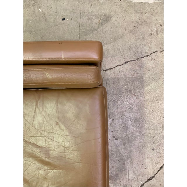 Animal Skin 1970s Danish Modern Brown Leather Arm Chair in the Style of Børge Mogensen For Sale - Image 7 of 9
