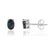 A Pair of Moody Blue Sapphire 4.8 Ct Oval Stud Earrings in 925 Silver - Minimalist Luxe For Sale - Image 6 of 13