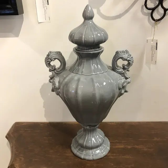 1990s Italian Gray Ceramic Vase For Sale - Image 11 of 12