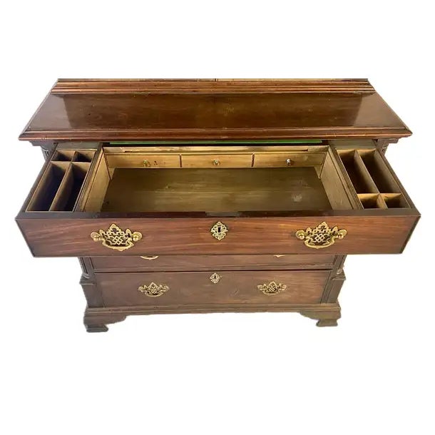 American Chippendale Mahogany China Cabinet Bookcase For Sale - Image 15 of 18