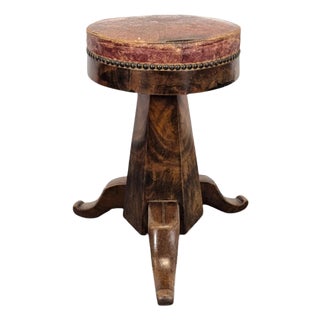 Piano Stool in Mahogany Veneer For Sale
