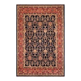 Classic Ziegler Blue Red Hand-Knotted Wool Rug - 8'4'' X 10'0'' For Sale