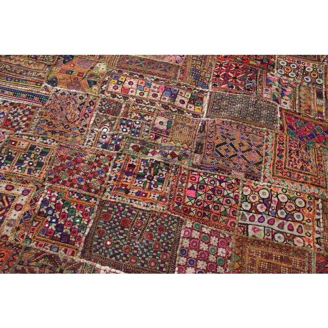 Vintage Embroidered Wall Hung Patchwork Tapestry, 1950s For Sale - Image 17 of 18