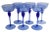 Set of 6 Murano Octagonal Wine Glasses in Blue Glass After Salviati For Sale - Image 11 of 12