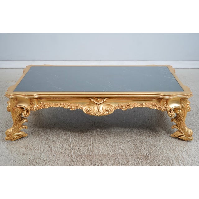 Age: Approx. 30 Years Old Details: Glass Top Over Marble Stunning Gold Gilt Finish Fine Carved Details High Quality...