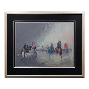 Earl Biss "Crossing the Powder River" "Hand Signed Serigraph Art Custom Framed