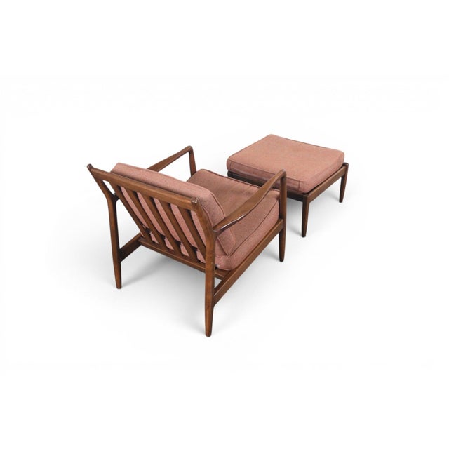 DUX Mid 20th Century Dux Lowback Lounge Chair + Ottoman by Folke Ohlsson For Sale - Image 4 of 9