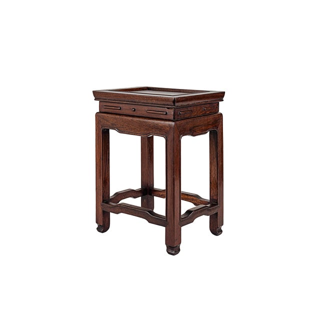 Antique Chinese Rosewood Nesting Tables With Traditional Horse Hoof Feet For Sale - Image 9 of 14
