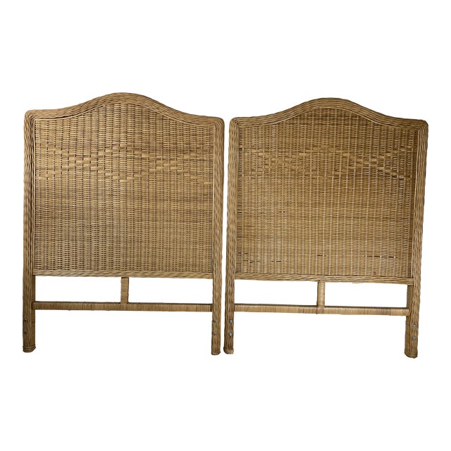 Vintage Natural Wicker Twin Headboards a Pair Chairish