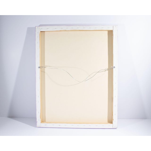 Signed Acrylic and Charcoal on Canvas Painting by Shirley Aley Campbell For Sale - Image 4 of 9