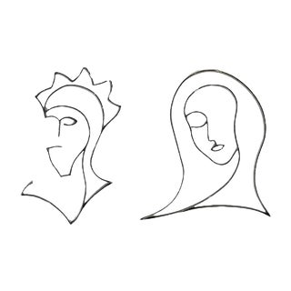 Vintage Bent Steel Sculptures, 1980s, Set of 2 For Sale