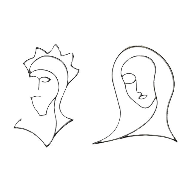 Vintage Bent Steel Sculptures, 1980s, Set of 2 For Sale