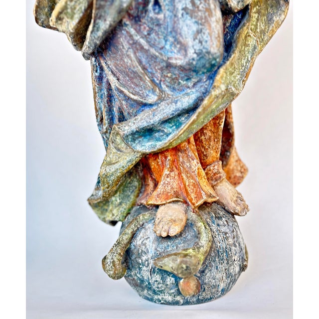 Baroque Mary, Mother of God, South German Master circa 1760, Carved Wood For Sale - Image 3 of 10