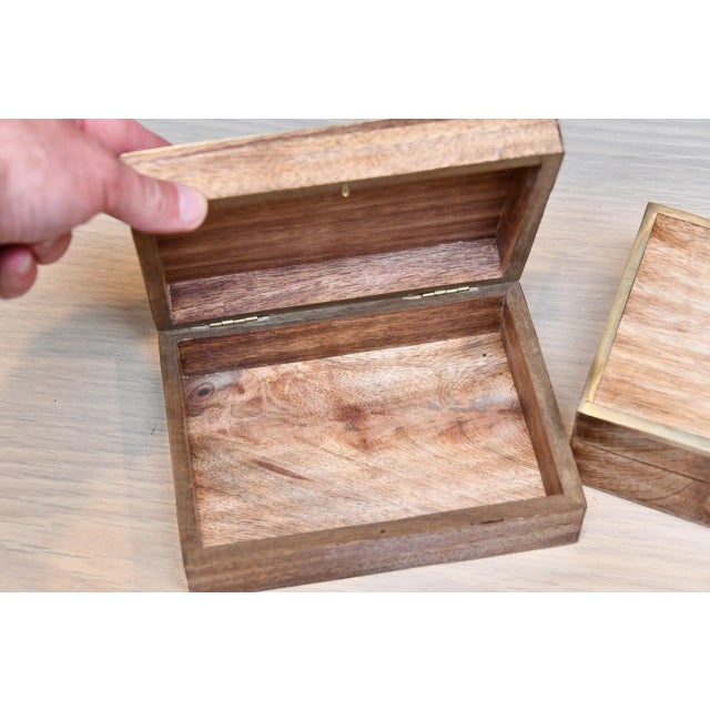 Late 20th Century Vintage Wooden Decorative Storage Dresser Boxes—A Pair For Sale - Image 5 of 7