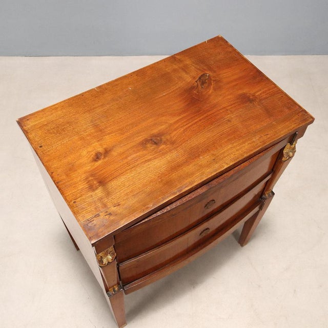 Brown Empire Walnut Bedside Table For Sale - Image 8 of 10