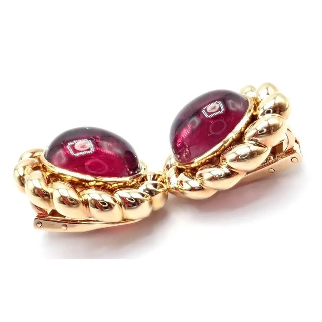Tiffany & Co 18k Yellow Gold Large Pink Tourmaline Earrings Details: Metal: 18k yellow gold Size Earrings: 23mm x20mm...
