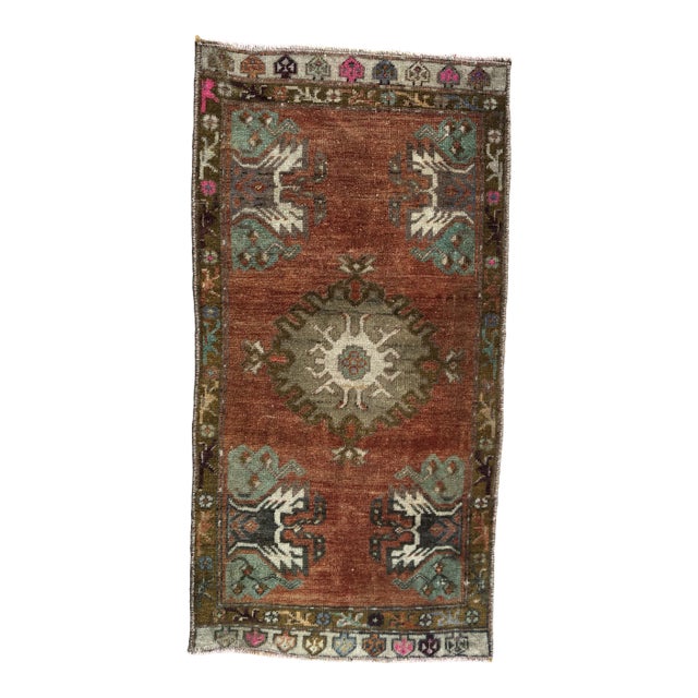 1960s Decorative Anatolian Floral Rug For Sale