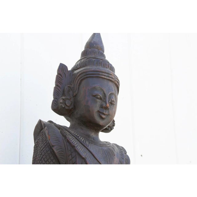 Set of Two, Stunning Bali Carved Statues For Sale - Image 11 of 13