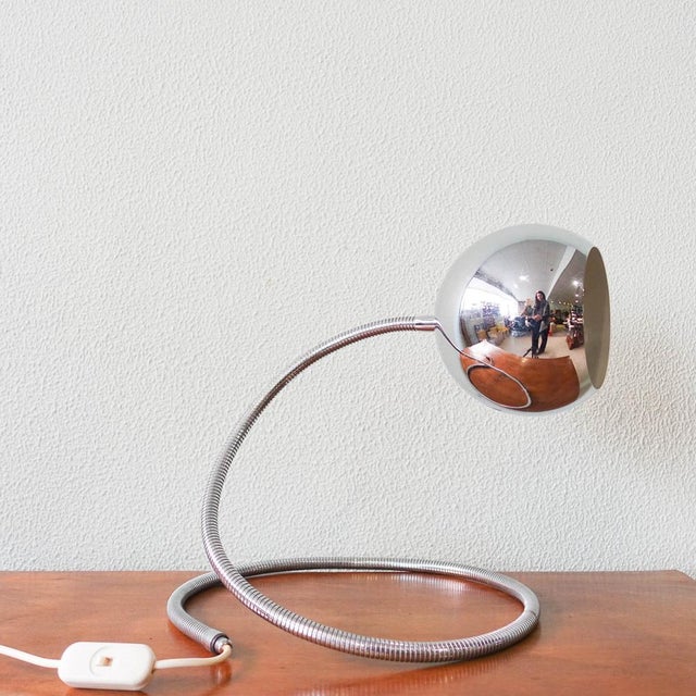 Space Age Serpente Chrome Table Lamp attributed to Goffredo Reggiani, Italy, 1970s For Sale - Image 16 of 16