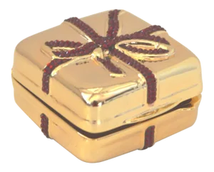 Judith Leiber Gift Wrapped Ribbon Bow Pill Box