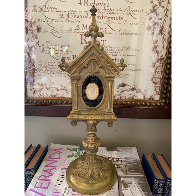 19th Century Brass Reliquary With Intaglio For Sale - Image 11 of 11