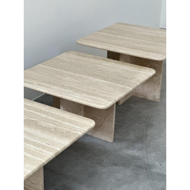 Italian Travertine Nesting Tables, 1970s, Set of 3 For Sale - Image 9 of 16