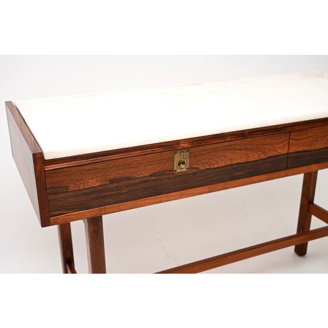 Wood Vintage Console Table with Marble Top by Robert Heritage for Archie Shine, 1960 For Sale - Image 7 of 12
