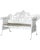 Metal Cast Iron Garden Bench White Outdoor Patio Coalbrookdale Style For Sale - Image 7 of 12