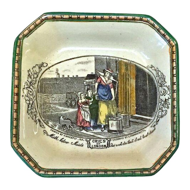 Antique Cries of London Maiden Ceramic Dish For Sale