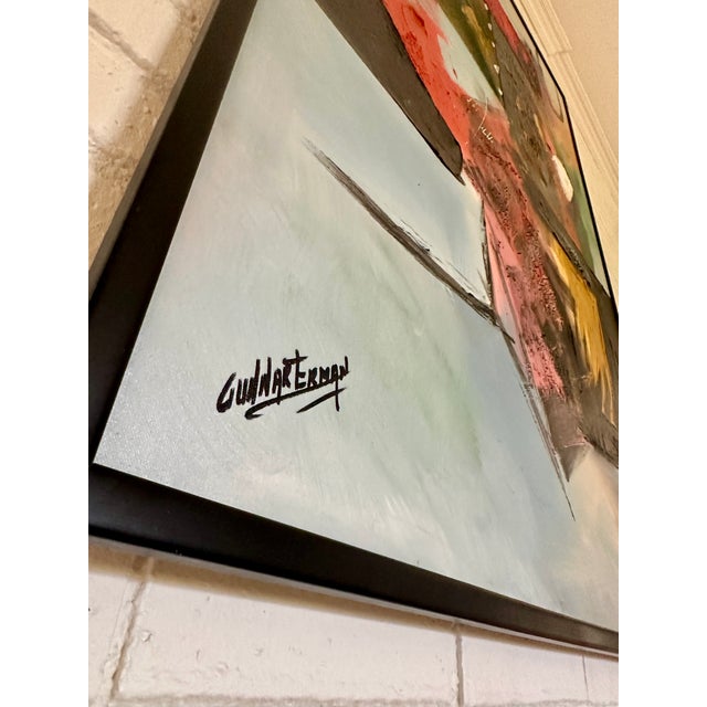 1970s 1970s Mid-Century Modern 48x60 Original Gunnar Erman Abstract Expressionist Painting For Sale - Image 5 of 15