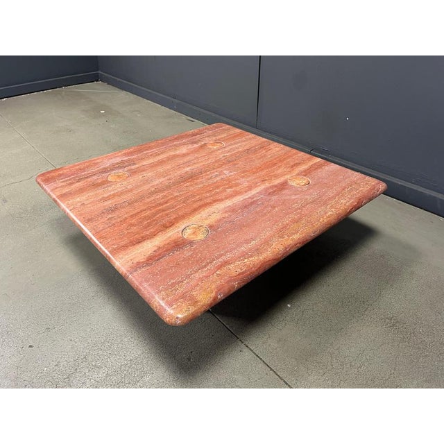 1970s Red Travertine Coffee Table by Angelo Mangiarotti for Up&Up, Italy, 1970s For Sale - Image 5 of 16