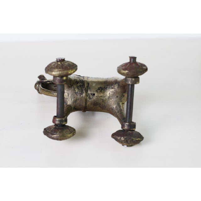 Antique Indian Brass Temple Horse on Wheels With Rider For Sale - Image 13 of 15