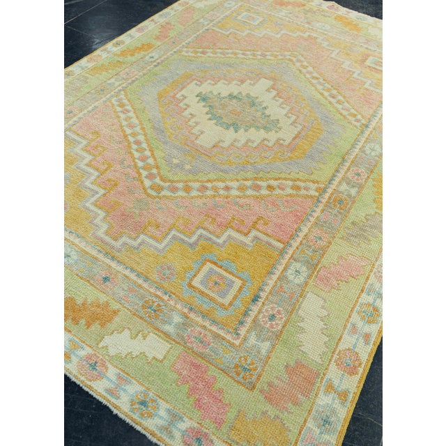 Turkish Turkish Oushak Rug 5'11" x 7'2" #19152 For Sale - Image 3 of 8