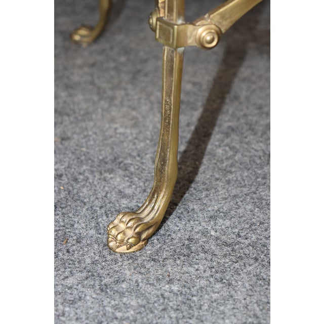 Maison Jansen Style Directoire Granite Top & Brass End Table For Sale - Image 10 of 10