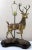 Hollywood Regency Vintage LaBarge Mirror Company Solid Brass Stag Deer Sculptural Table Lamp For Sale - Image 3 of 12