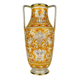 Antique Ceramic Vase by Serafino Volpi for Deruta, Italy, 1950s For Sale