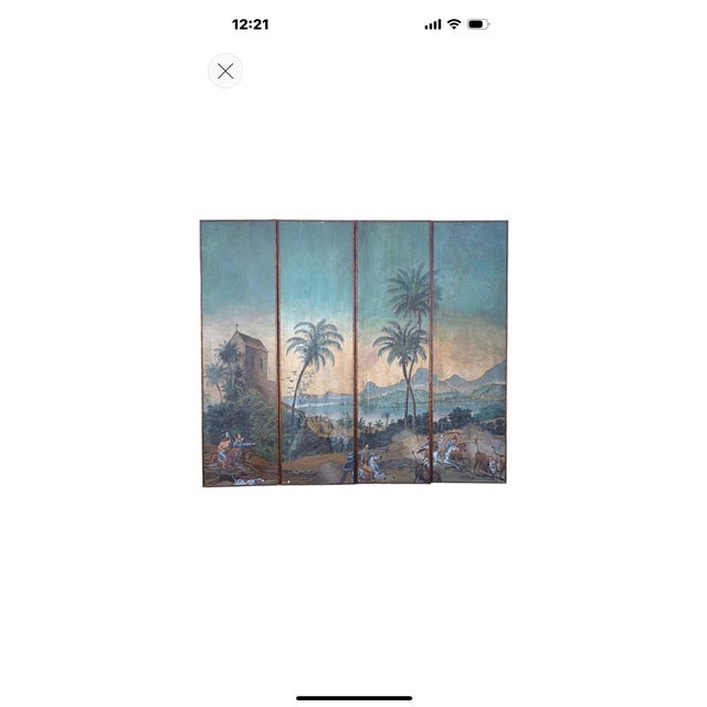 19th Century French Zuber Wallpaper Panels. Offered is a rare group of 4 French Zuber Paris handblocked wallpaper panels...