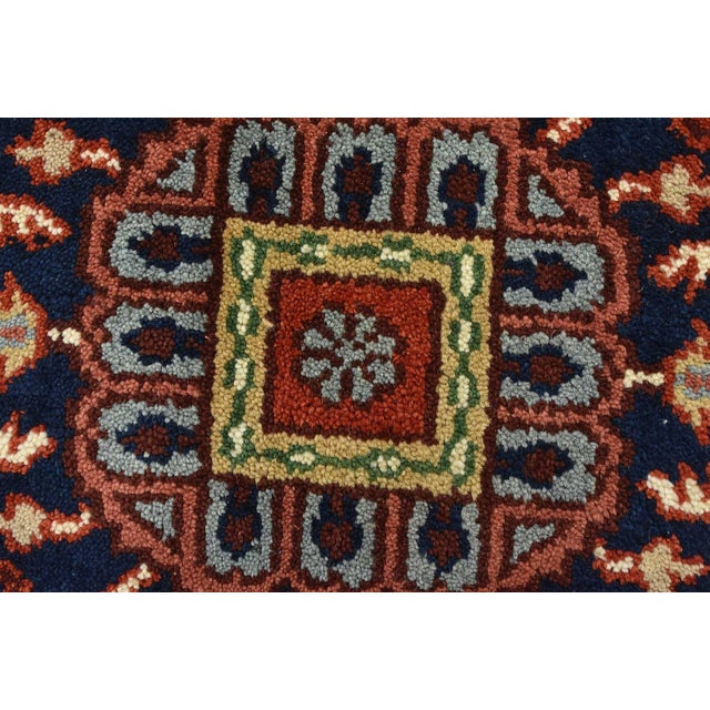Red Heriz Rug 9' X 11'11'' Red Wool Tribal Hand-Knotted Oriental Carpet For Sale - Image 8 of 15