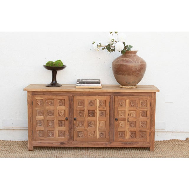 Reclaimed Teak Lotus Flower Sideboard For Sale - Image 11 of 11