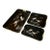 Set of 3 Mid 20th Century Japanese Maki Style Black Lacquer Effect Resin Two Trays Gold Painted Cranes For Sale