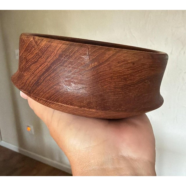 1960s MCM Scandinavian Style Wooden Salad Bowl Set**Cracks Noted/Decor Use Recommended** For Sale - Image 9 of 18