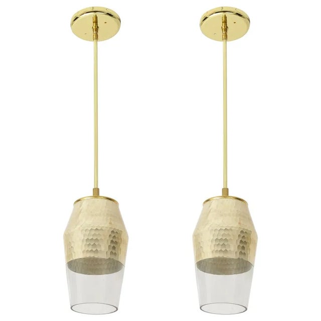 Transparent Honeycomb Pendant Lights - a Pair For Sale - Image 8 of 8
