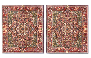 21st Century Pasargad Persian Semi- Kashan Hand-Knotted Rug - 2'9" X 3'2" - a Pair