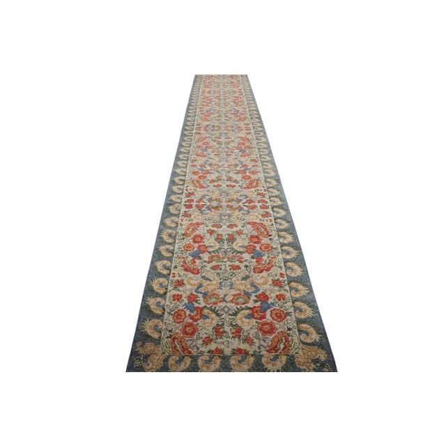 Rug & Kilim Rug & Kilim’s Classic Style Runner Rug in White With Floral Patterns For Sale - Image 4 of 8