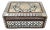 Vintage Anglo-Indian Mosaic Inlay Jewelry Box – Moorish Mother of Pearl Trinket Casket For Sale