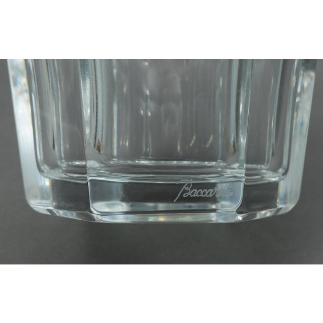 Glass Mid 20th Century Baccarat Crystal France Signed Edith Heavy Glass Flower Vase For Sale - Image 7 of 8